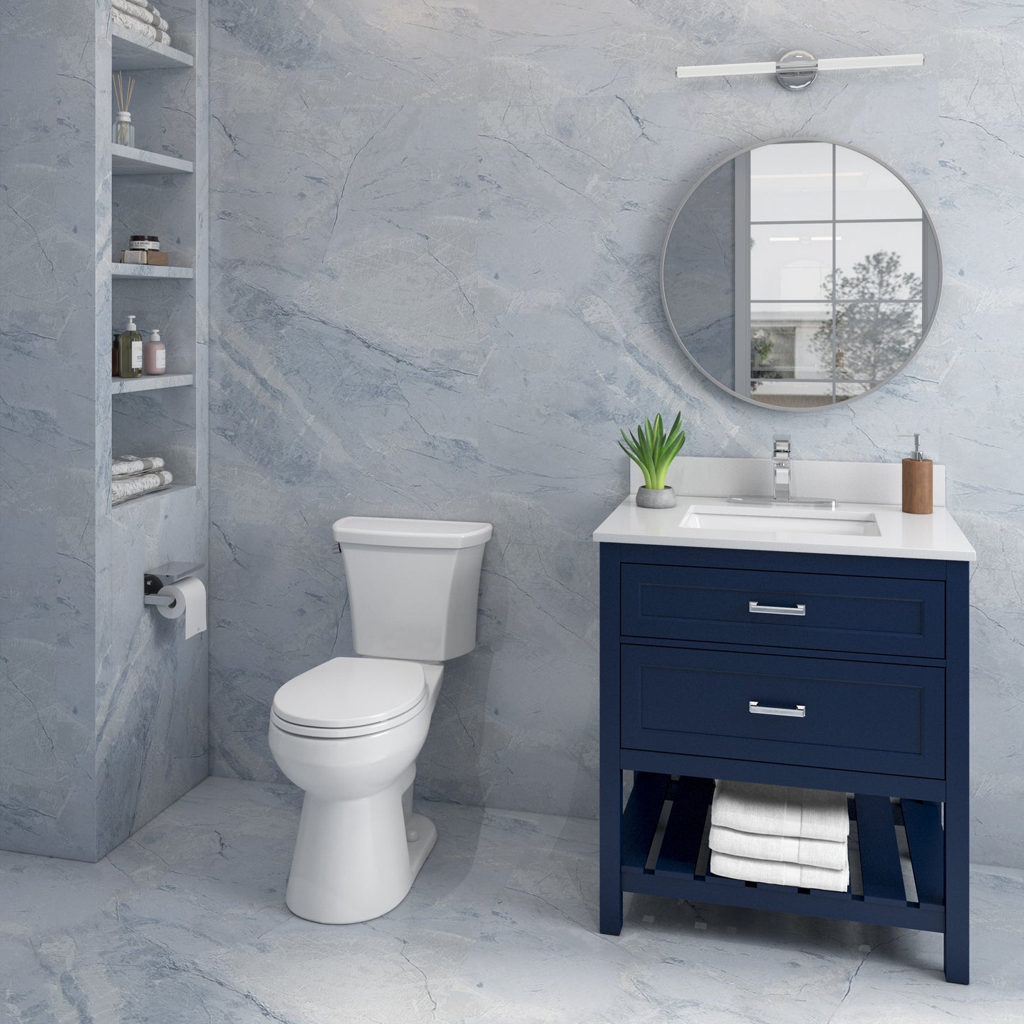 Easley 2-Piece 1.28 GPF White Round ADA Plus Height™ Toilet