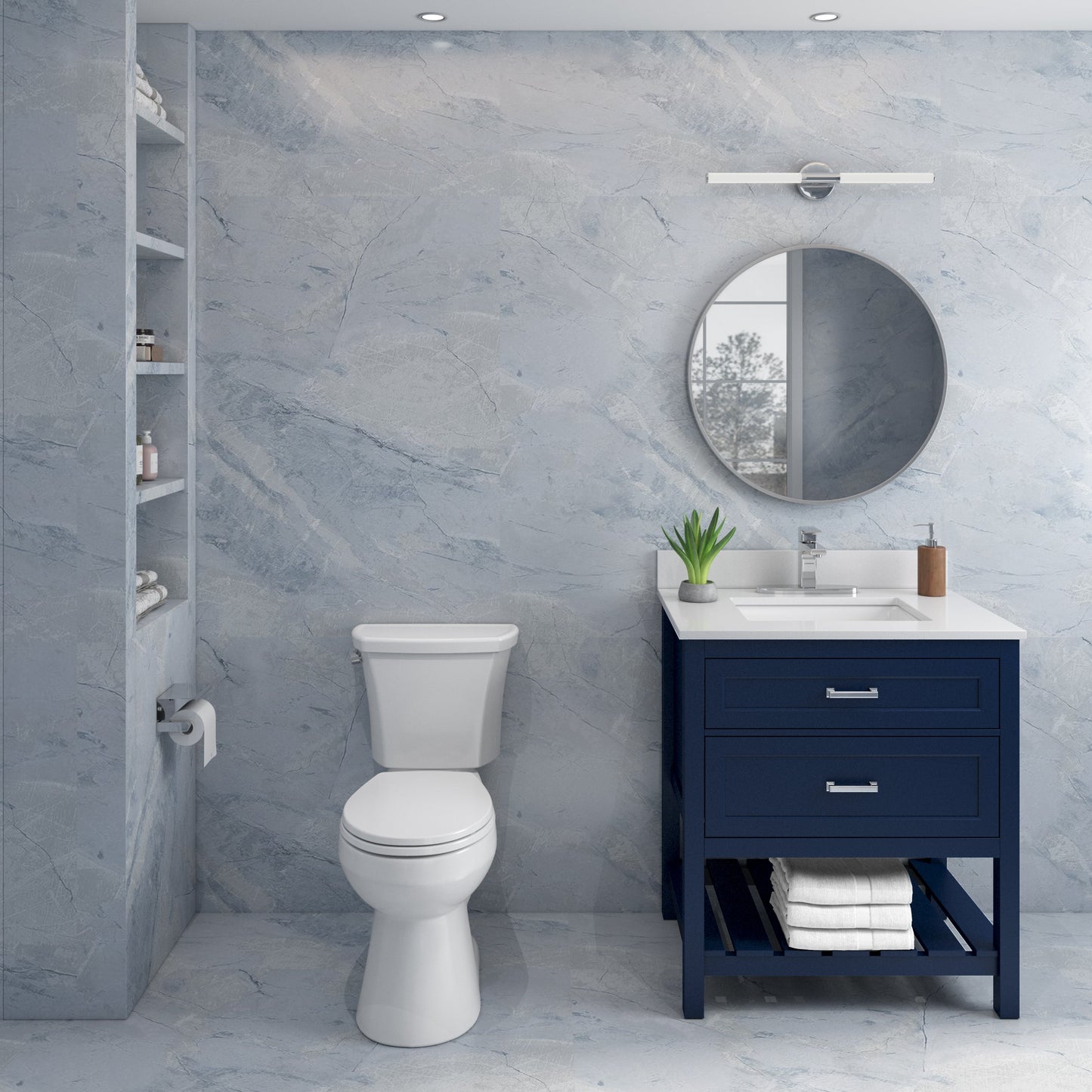 Easley 2-Piece 1.28 GPF White Round ADA Plus Height™ Toilet